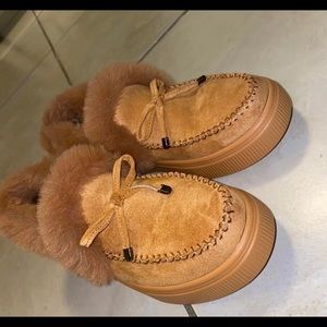 Fur moccasins